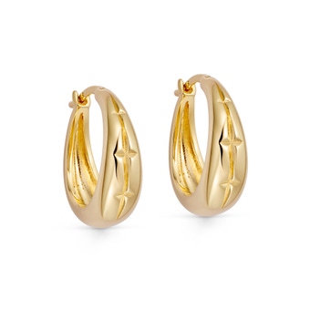 Gold Luna Star Chunky Hoops | Astley Clarke
