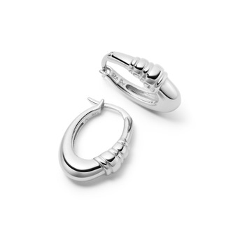 Silver Aurora Oval Hoop Earrings | Astley Clarke