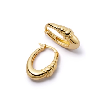 Gold Aurora Oval Hoop Earrings | Astley Clarke