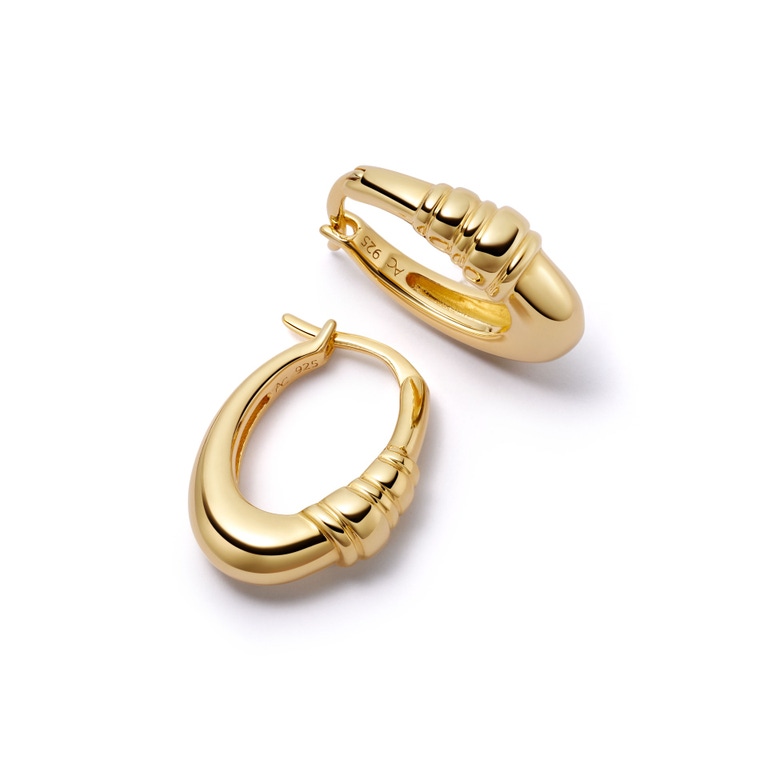Gold Aurora Oval Hoop Earrings | Astley Clarke