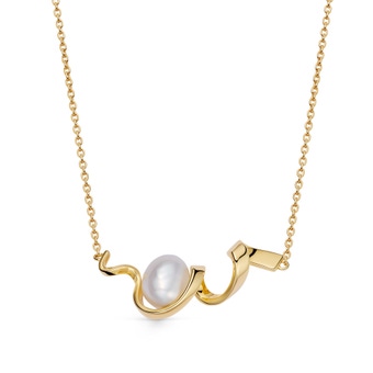 Gold Floe Pearl Necklace | Astley Clarke