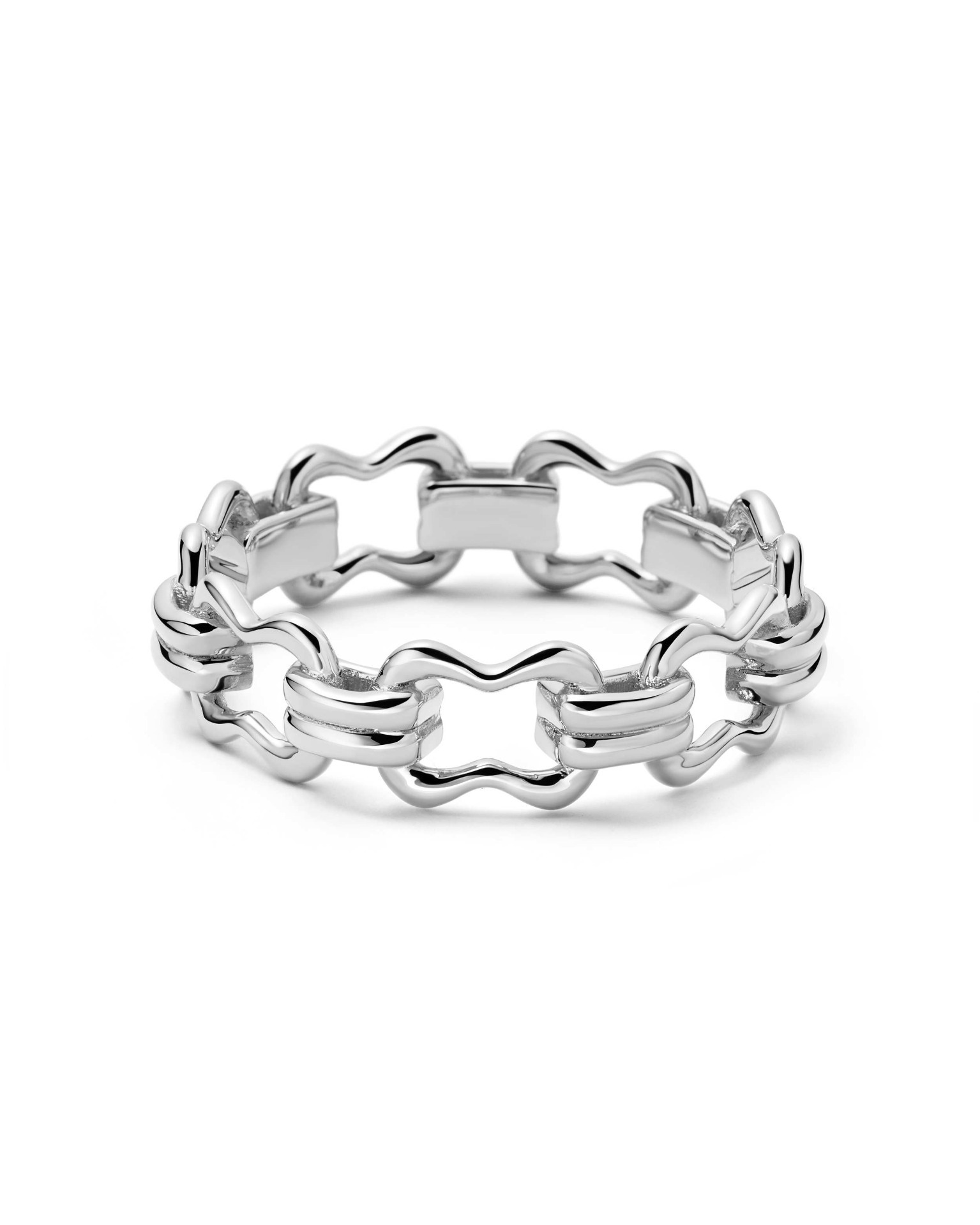 Silver Floe Link Ring