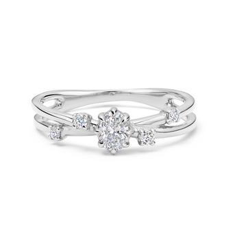 Solid White Gold Lab Grown Diamond Interstellar Diamond Ring