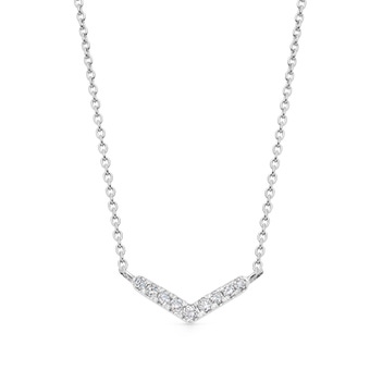 Solid White Gold Lab Grown Diamond Interstellar V Necklace