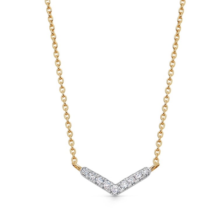 Solid Gold Lab Grown Diamond Interstellar V Necklace | Astley Clarke