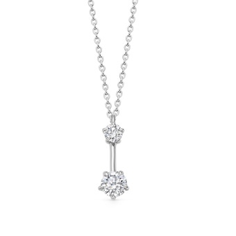 Solid White Gold Lab Grown Diamond Interstellar Drop Necklace