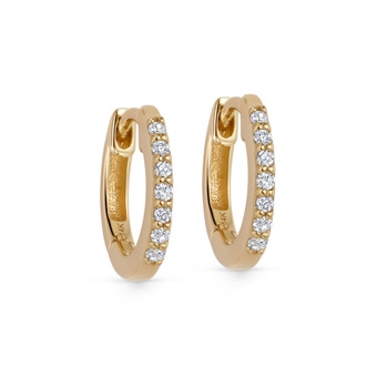 Solid Gold Mini Halo Huggie Hoop Earrings | Astley Clarke