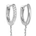 Solid White Gold Diamond Chain Hoop Earring
