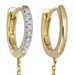 Solid Gold Diamond Chain Hoop Earring