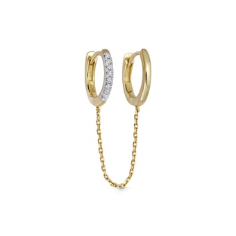 Solid Gold Diamond Chain Hoop Earring | Astley Clarke