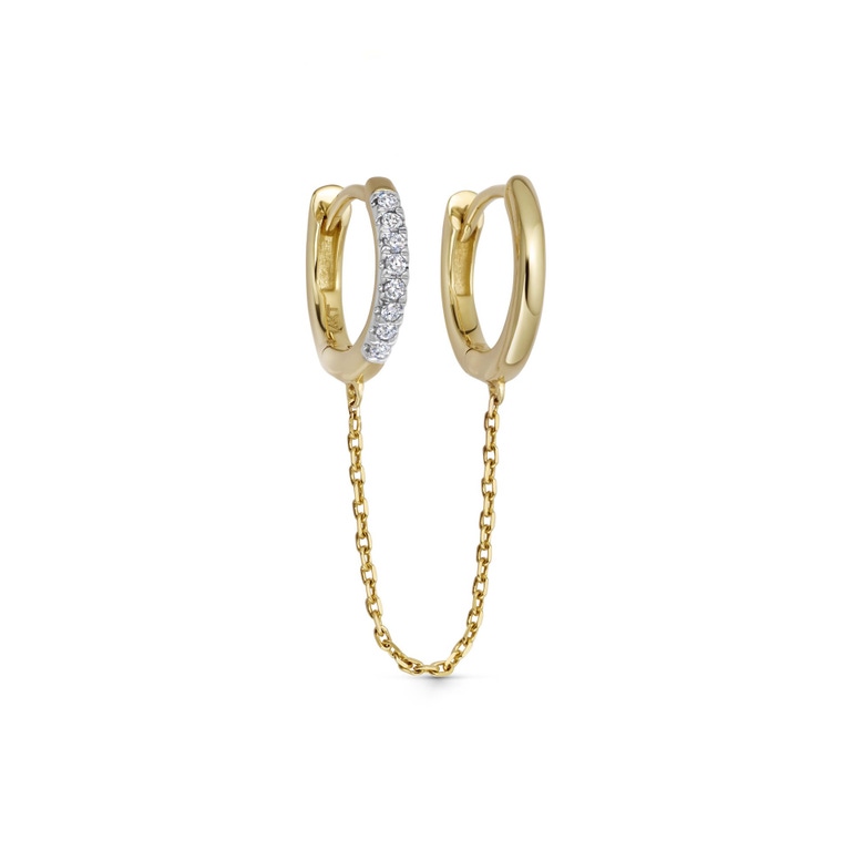 Solid Gold Diamond Chain Hoop Earring | Astley Clarke