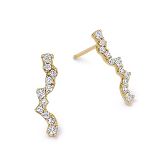 Solid Gold Asteri Lab Grown Diamond Bar Drop Earrings | Astley Clarke