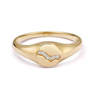Solid Gold Asteri Lab Grown Diamond Signet Ring | Astley Clarke