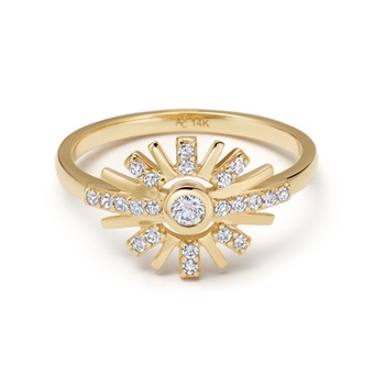 Solid Gold Atomic Lab Grown Diamond Ring | Astley Clarke