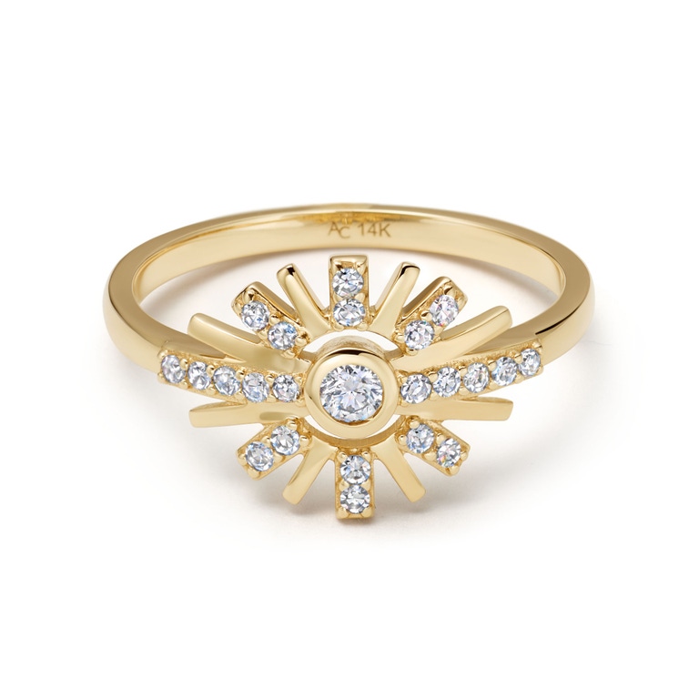 Solid Gold Atomic Lab Grown Diamond Ring | Astley Clarke