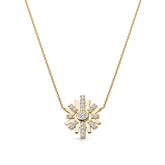 Solid Gold Atomic Lab Grown Diamond Pendant Necklace
