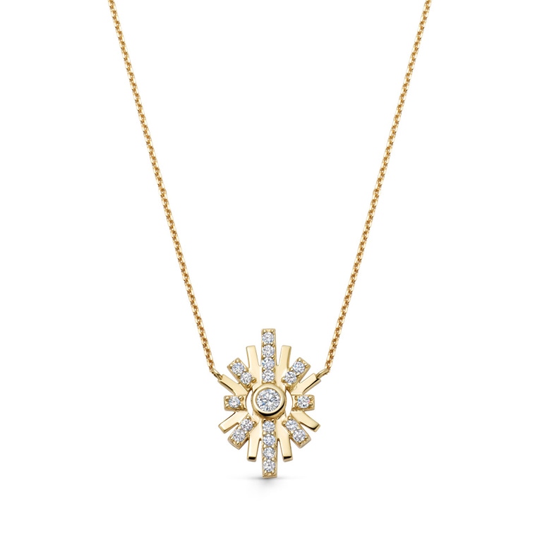 Solid Gold Atomic Lab Grown Diamond Pendant Necklace | Astley Clarke