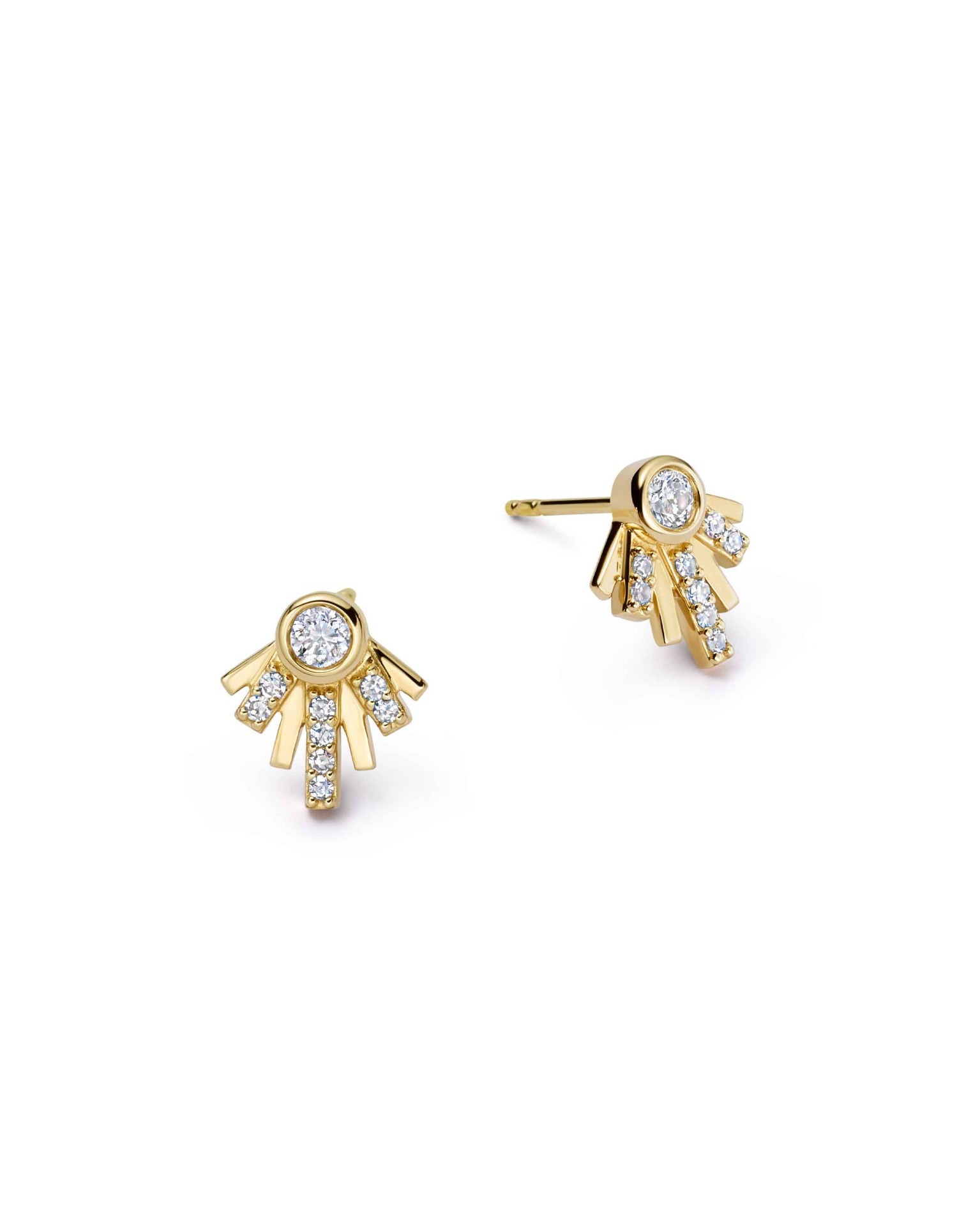 Solid Gold Atomic Lab Grown Diamond Stud Earrings