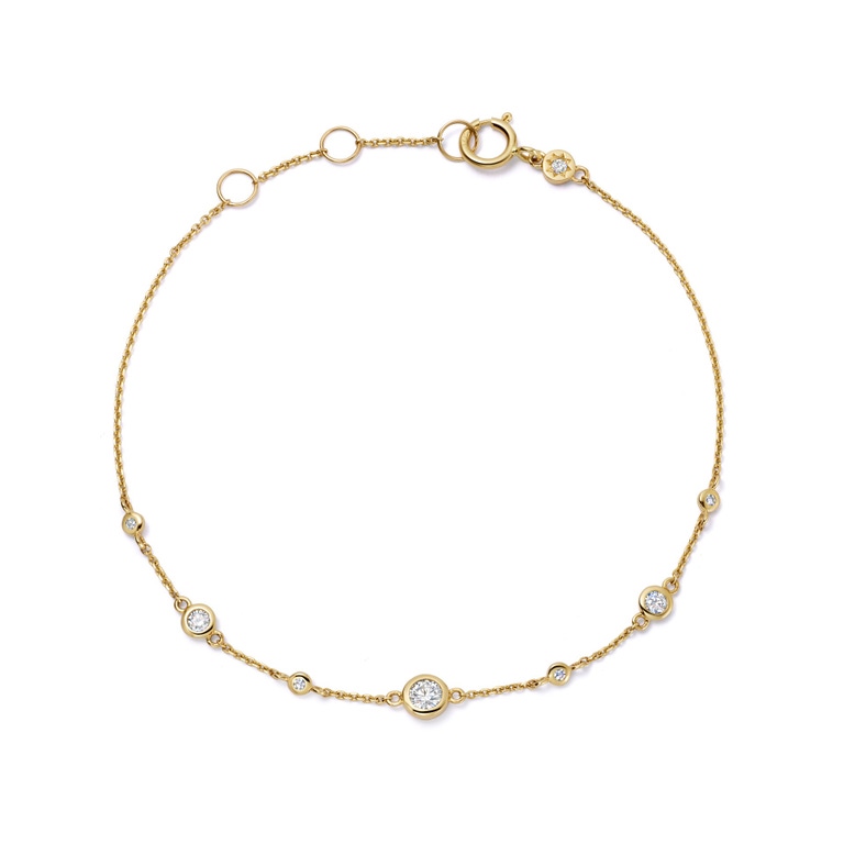 Solid Gold Atomic Lab Grown Diamond Station Bracelet | Astley Clarke