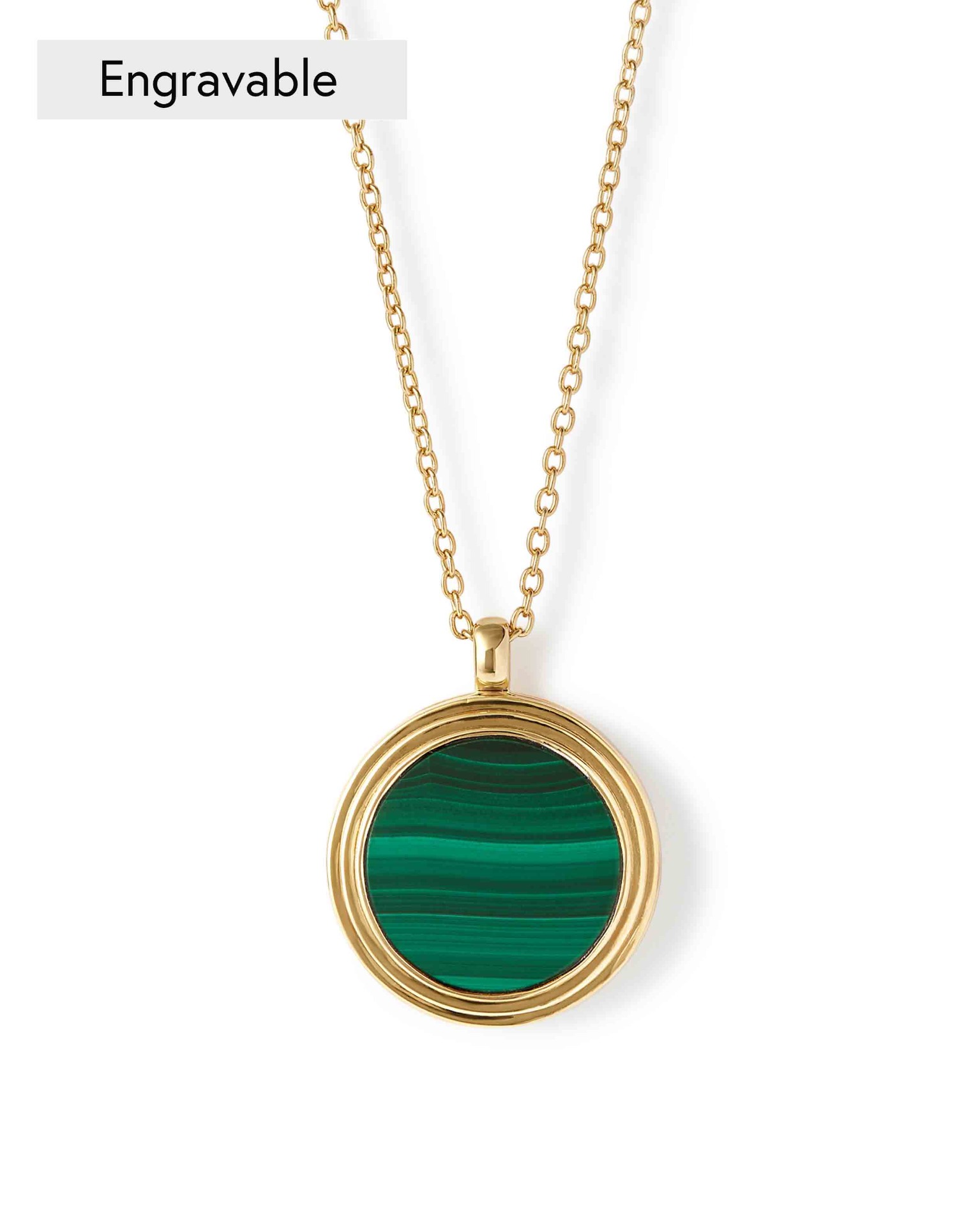 Gold Large Polaris Malachite Locket Necklace | Astley Clarke