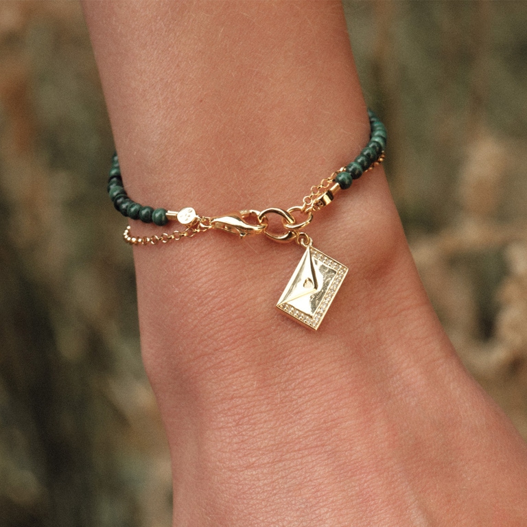 Gold Biography Love Letter Charm