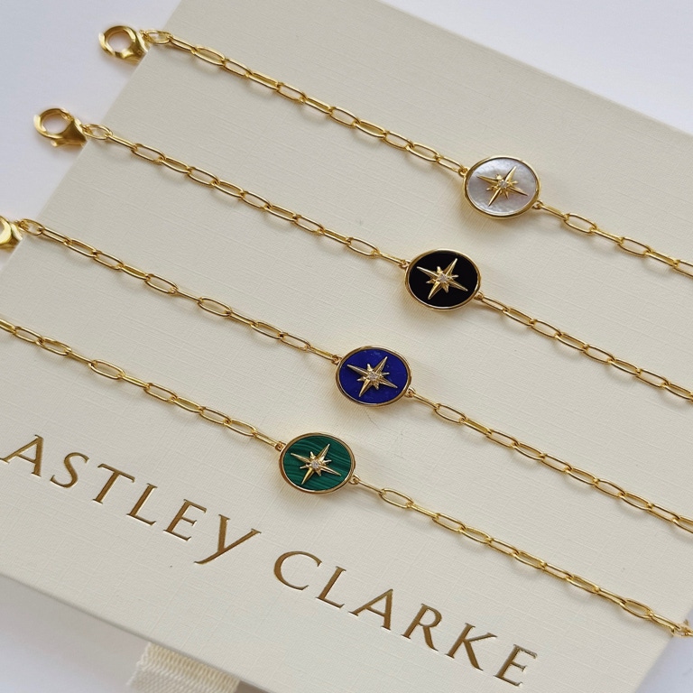 Gold Polaris Malachite Locket Bracelet