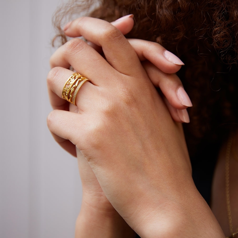 Solstice Stacking Ring in Yellow Gold Vermeil