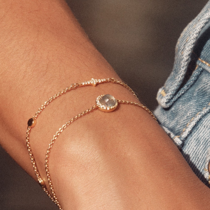 Gold Luna Labradorite Bracelet