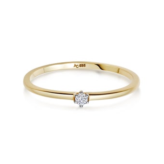 Solid Gold Diamond Promise Ring