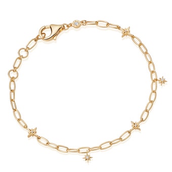 Tiny Star Charm Bracelet in Yellow Gold Vermeil | Astley Clarke