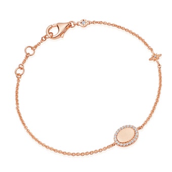 Pave Disc & Tiny Star Bracelet in Rose Gold Vermeil | Astley Clarke