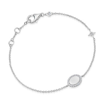 Pave Disc & Tiny Star Bracelet in Sterling Silver | Astley Clarke