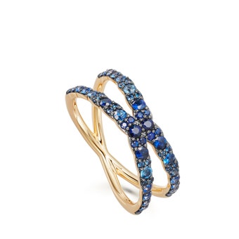 Fusion Interstellar Sapphire Ring in 14ct Yellow Gold | Astley Clarke