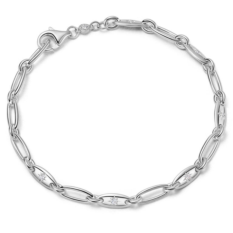 Silver Celestial Orbit Chain Bracelet