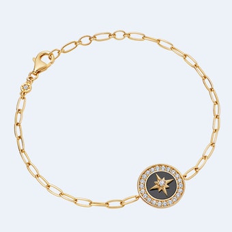Polaris Black Onyx Compass Bracelet in Yellow Gold Vermeil | Yellow Gold Vermeil | Astley Clarke London