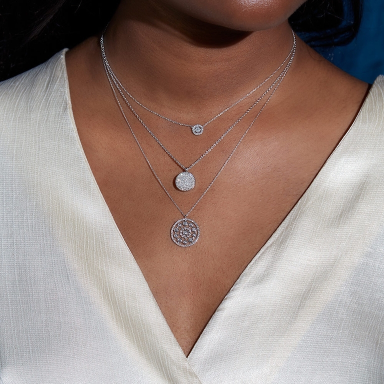 Icon Diamond White Gold Locket Necklace in White Gold 