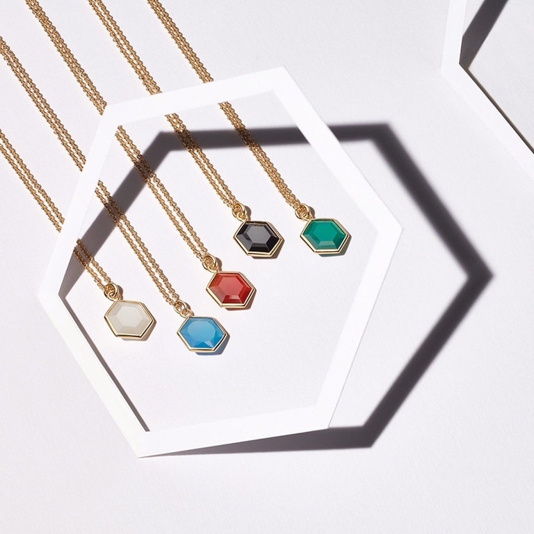Deco Black Spinel Pendant in Yellow Gold Vermeil | Yellow Gold Vermeil | Astley Clarke London