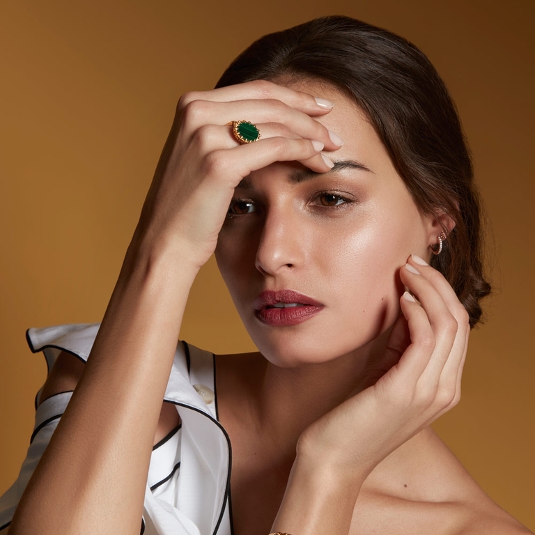 Large Malachite Floris Ring