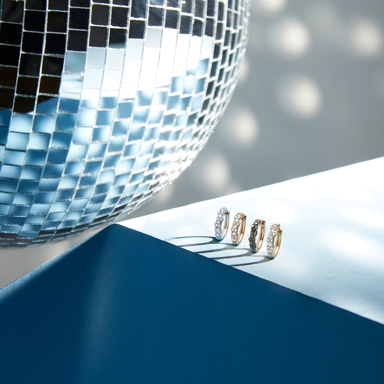 Medium Interstellar Diamond Hoop Earrings