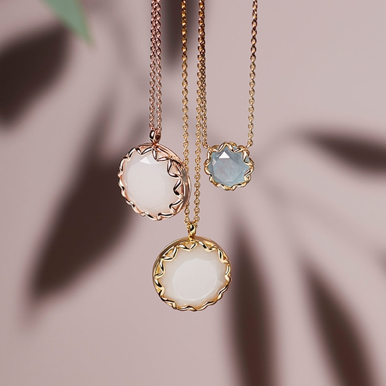 Paloma Moonstone Locket Necklace in Rose Gold Vermeil