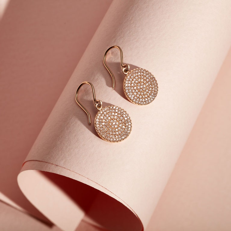 diamond drop earrings in 14ct solid yellow gold