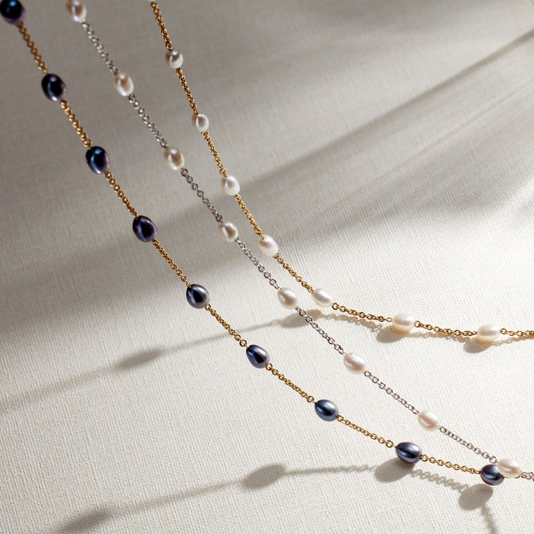 Pearl Biography Chain Necklace in Sterling Silver | Astley Clarke
