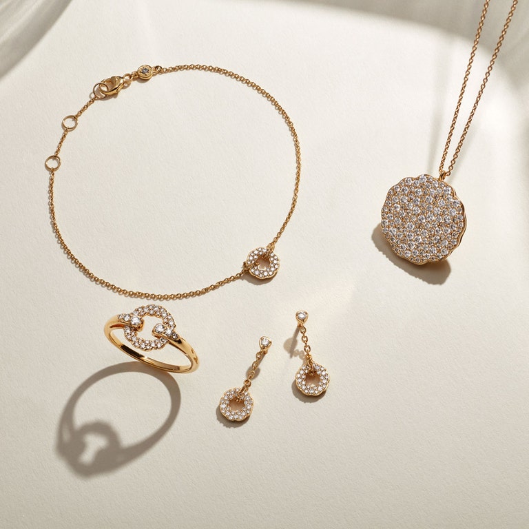 Solid Gold Asteri Diamond Chain Drop Earrings