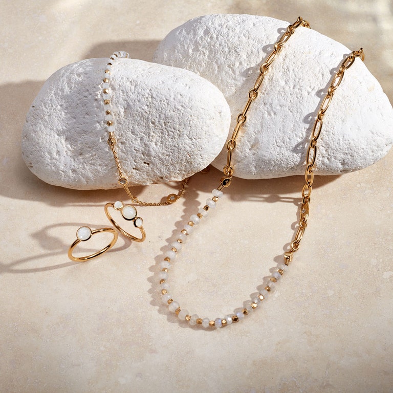 Gold Stilla Mini Moonstone Ring 