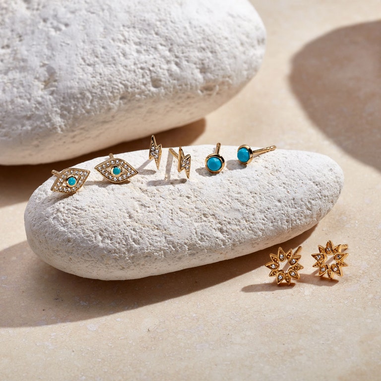 Mini Stilla Turquoise Stud Earrings