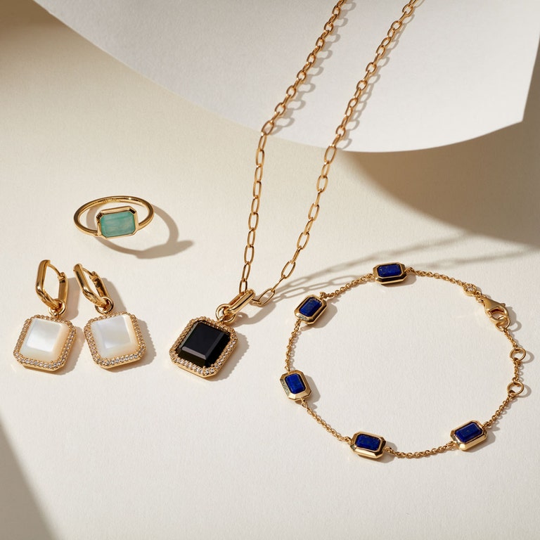 Ottima Mother of Pearl Slice Earrings in Yellow Gold Vermeil | Astley Clarke