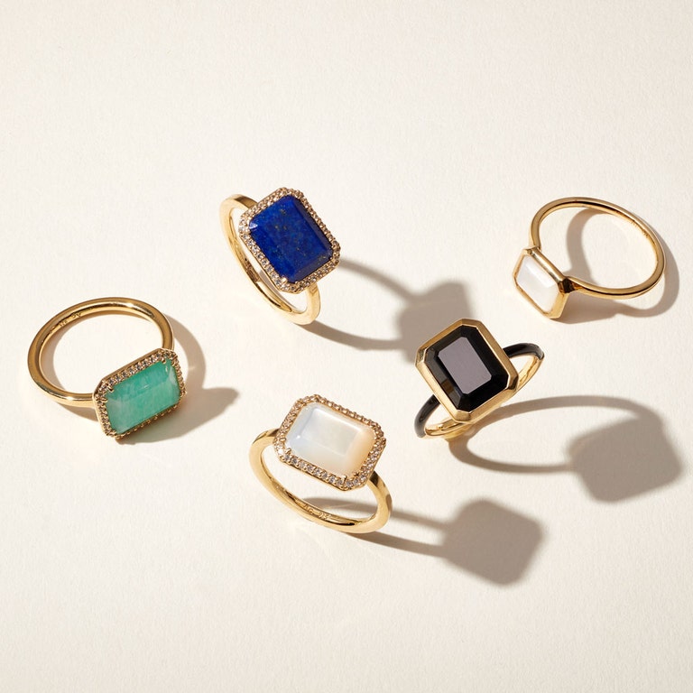 Ottima Lapis Slice Landscape Ring in Yellow Gold Vermeil | Astley Clarke
