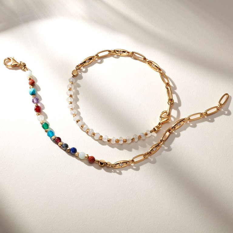 Gold Biography Orbit Rainbow Bracelet