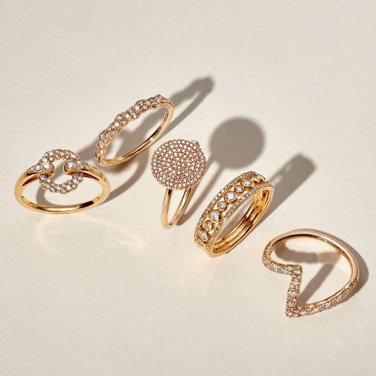 Solid Gold Interstellar Linia Natural Diamond Ring