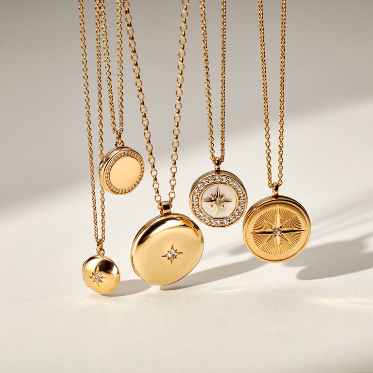 large locket necklace and small locket necklace
